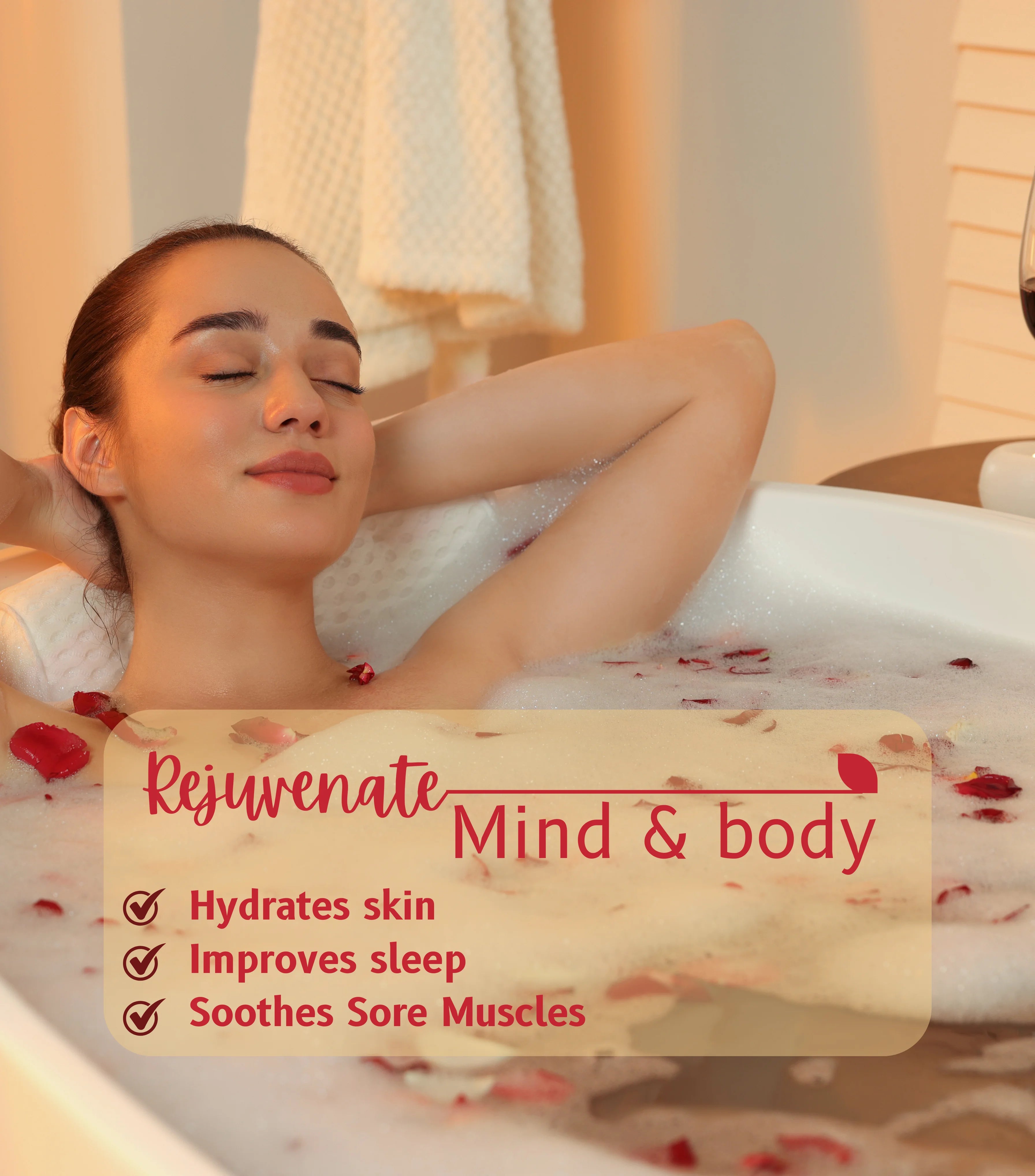 Mistree Rose Epsom Bath Salt | Foot & Body Soak | Relaxation, Pain Relief & Skin Nourishment | 450g