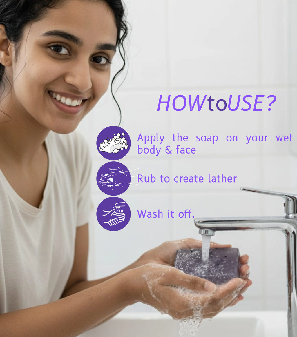 Mistree Luxury Lavender Ayurvedic Soap – Handmade Herbal Bath Bar with Pure Lavender Oil for Clear, Healthy Skin (Pack of 3 x 125g)