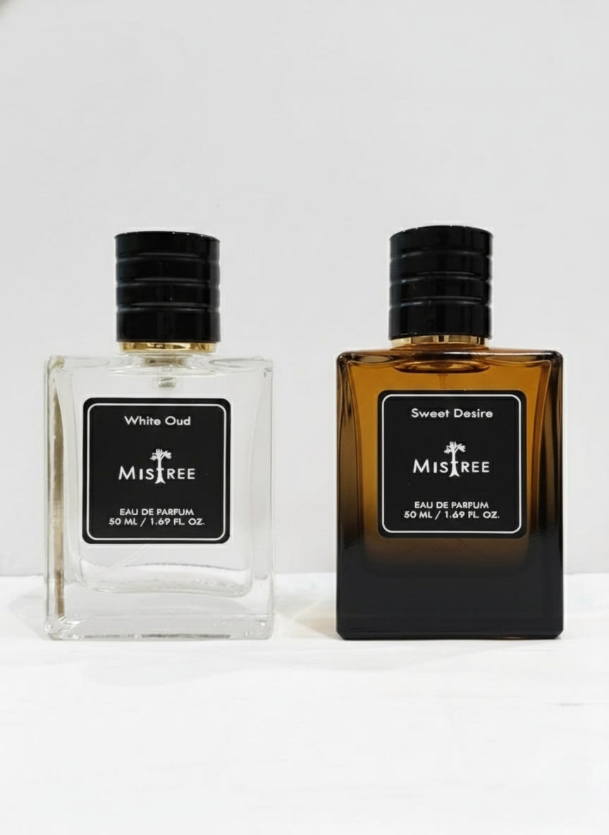 Mistree Luxury White Oud and Sweet Desire - Premium Masculine Collection for HIM | EDP Spray | Gift Set | 50 ml Each